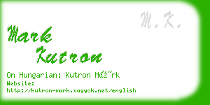 mark kutron business card